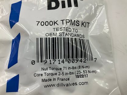 (4) Dill 7000K TPMS Tire Pressure Monitor Sensor Service Kit