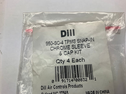 Dill 950-SC-4 TPMS Tire Valve Stem Chrome Sleeve & Cap, Set Of 4