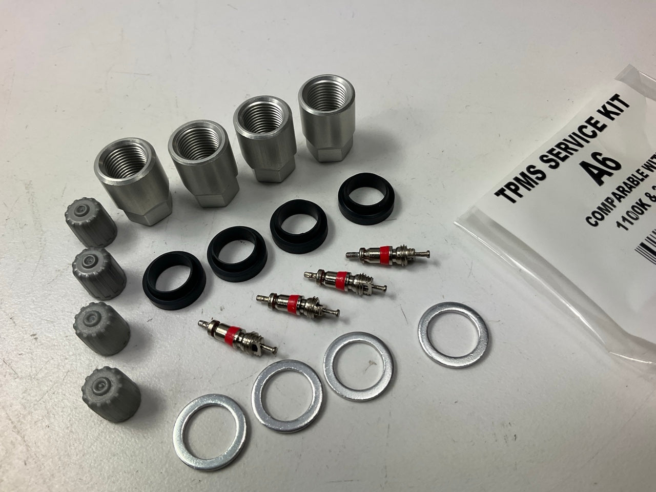 (4) Dill A6 TPMS Tire Sensor Service Kit, With Valve Core