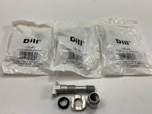 (4) Dill VS-40 Valve Stem Install Kits For TPMS Tire Pressure Monitor Sensor