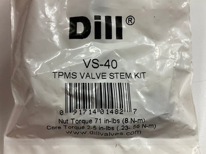 (4) Dill VS-40 Valve Stem Install Kits For TPMS Tire Pressure Monitor Sensor