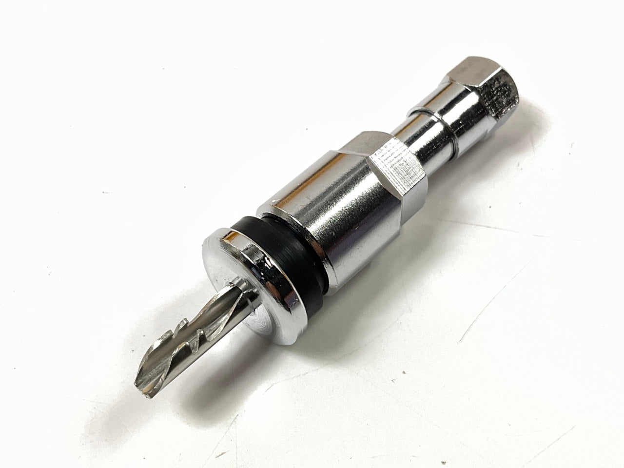 (4) Dill VS45 TPMS Redi-Sensor W/ Chrome Clamp-in Valve Stems W/ Caps