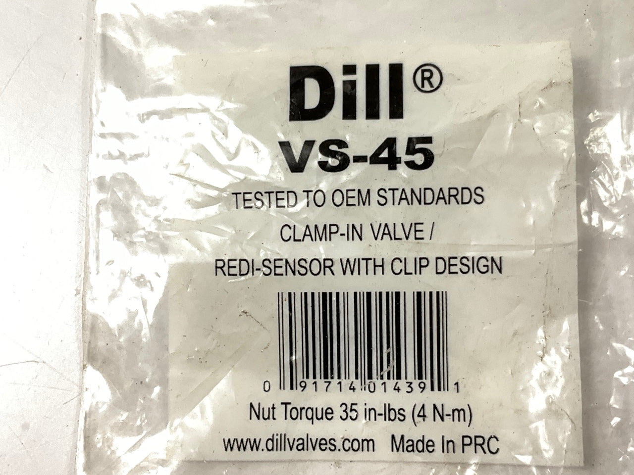 Dill VS45 TPMS Redi-Sensor W/ Chrome Clamp-in Valve Stems W/ Caps