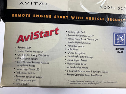 Avital 5303L Car Alarm Remote Start And Keyless Entry Vehicle Security System