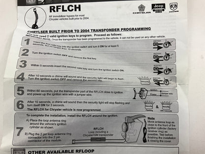 Directed Electronics DEI RFLCH RF Transponder Loop For All Chrysler Gen 1