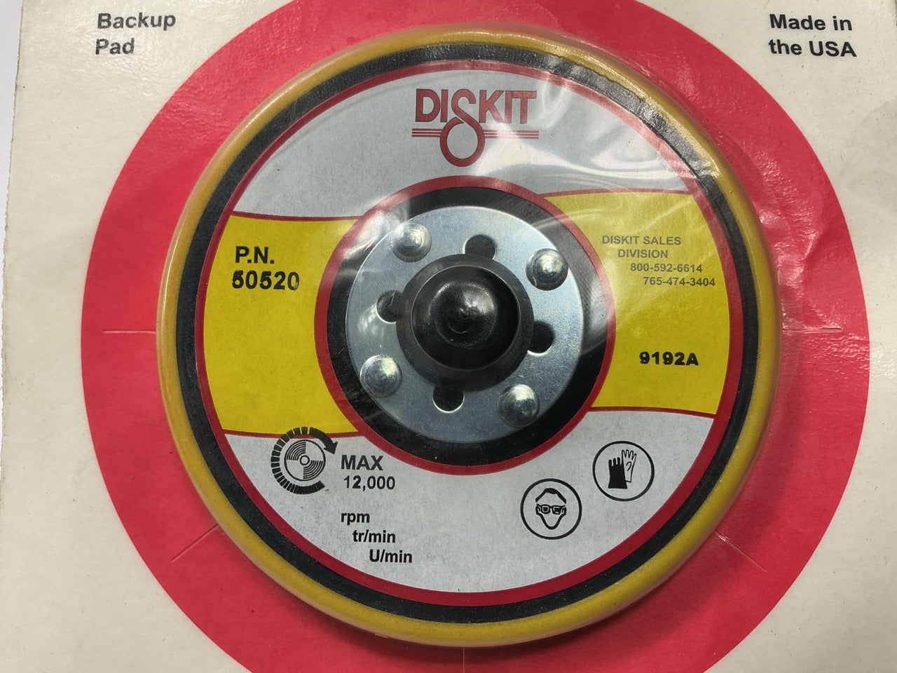 Diskit 50520 Pro Polishing Buffing Pad Bonnet 5'' PSA Back-up Pad, Low Profile