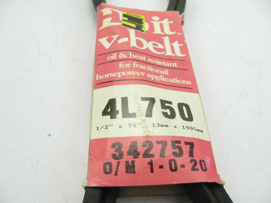 Do It Best 4L750 Lawn & Garden Power Equipment Accessory Drive Belt - 1/2'' X 75''