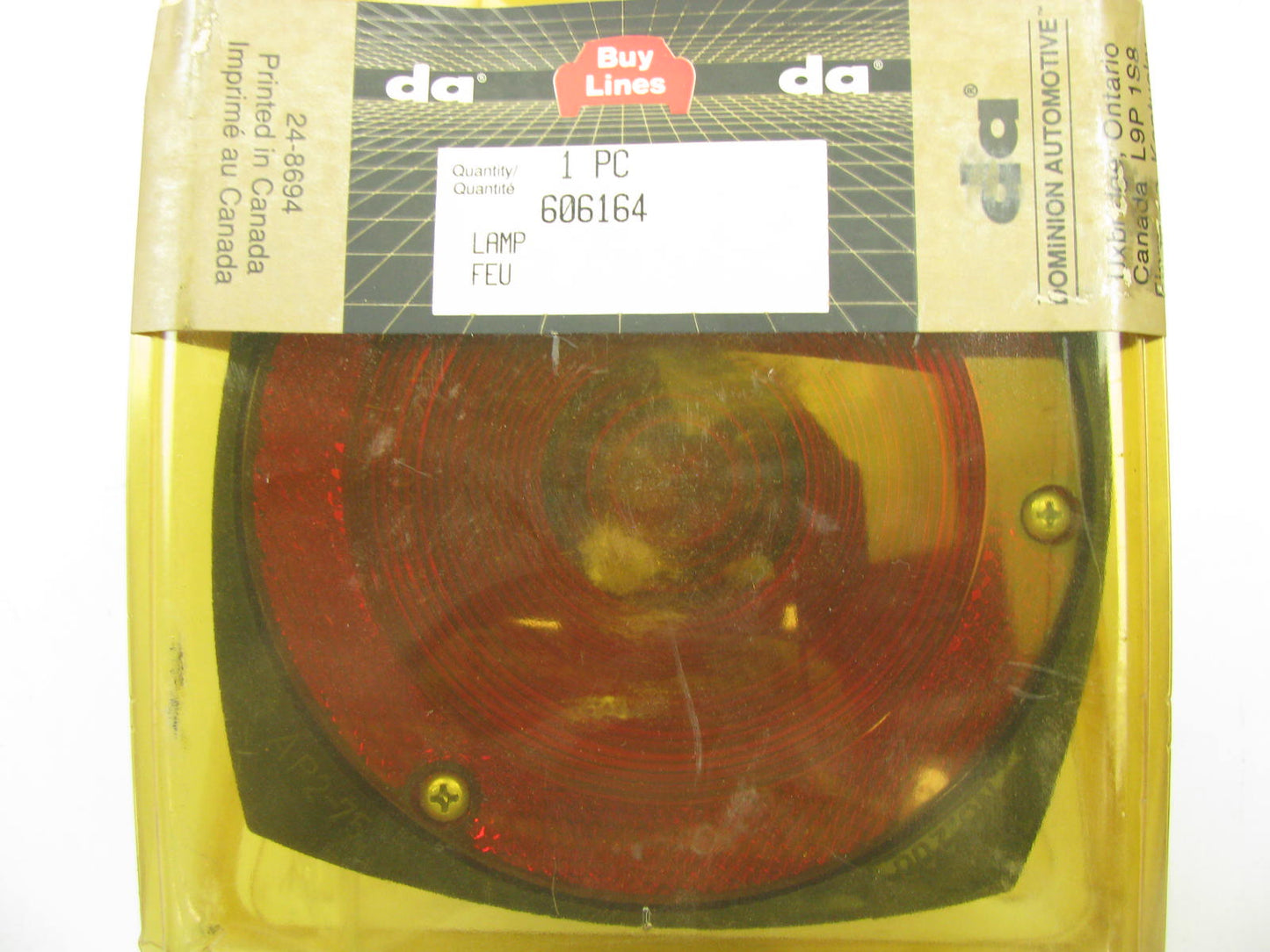 Dominion 606164 Universal Truck Trailer Red Tail Light Lamp