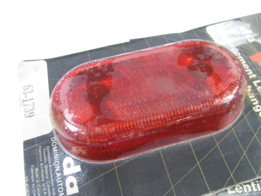 (x2) Vintage Dominion 63-1739 Red Oval Side Marker Light LENS ONLY