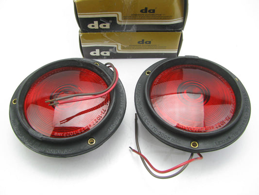 (2) Dominion 70-5005 Rubber Grommet Flange Mount 4'' Red Stop Tail Turn Lights