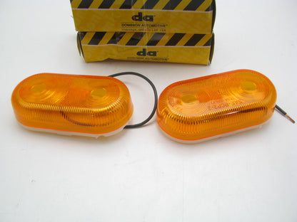 (2) Vintage Dominion 712076 Amber Oval Side Marker Lights