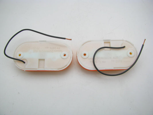 (x2) Vintage Dominion 712076 Amber Oval Side Marker Lights