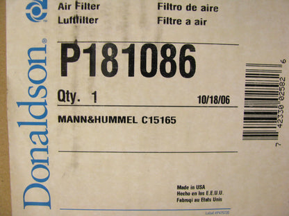Donaldson P181086 Air Filter Replaces: PA3759 AF1865 CA3925 CA4862 A137 A57070