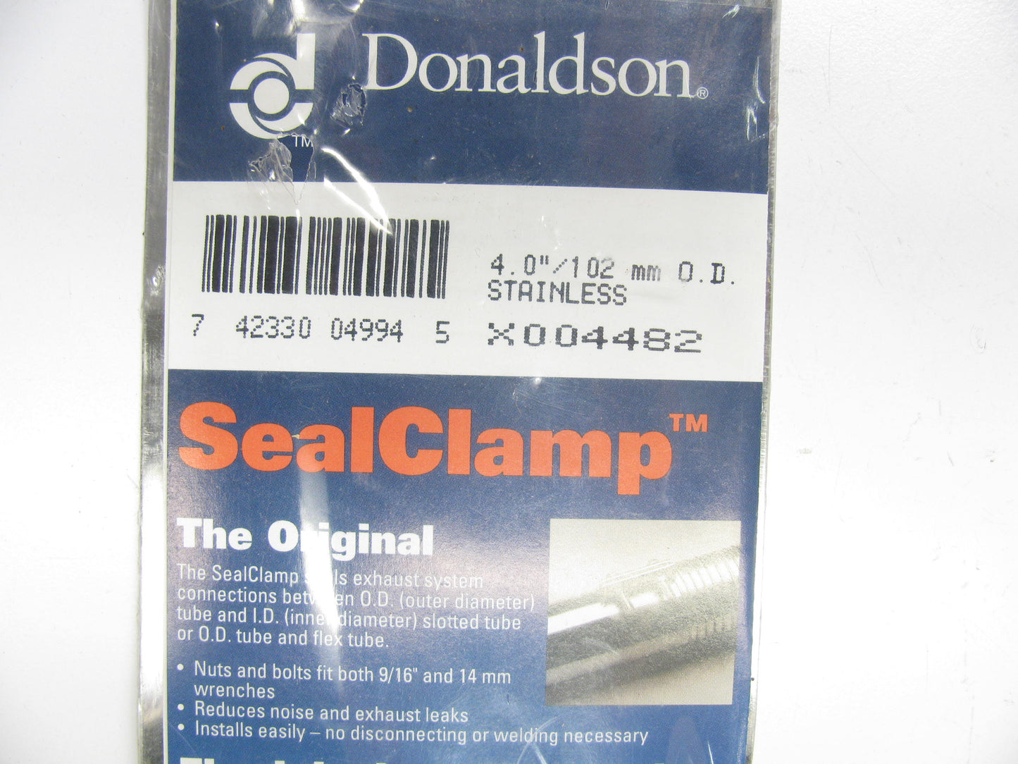 Donaldson X004482 SEALClamp 4'' OD Stainless Steel Exhaust Band Clamp