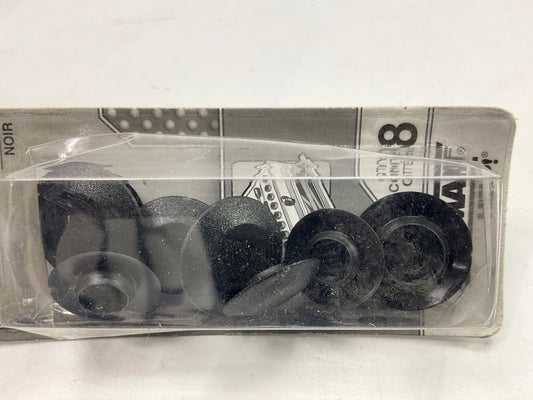 Dorman 02411 Universal Black 8 Piece Plastic Plug Button Assortment, 3/8'' & 1/2''