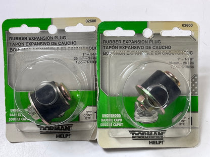 (2) DORMAN 02600 Rubber Expansion Frost Freeze Plugs 1''-1- 1/8''  (25mm To 28mm)