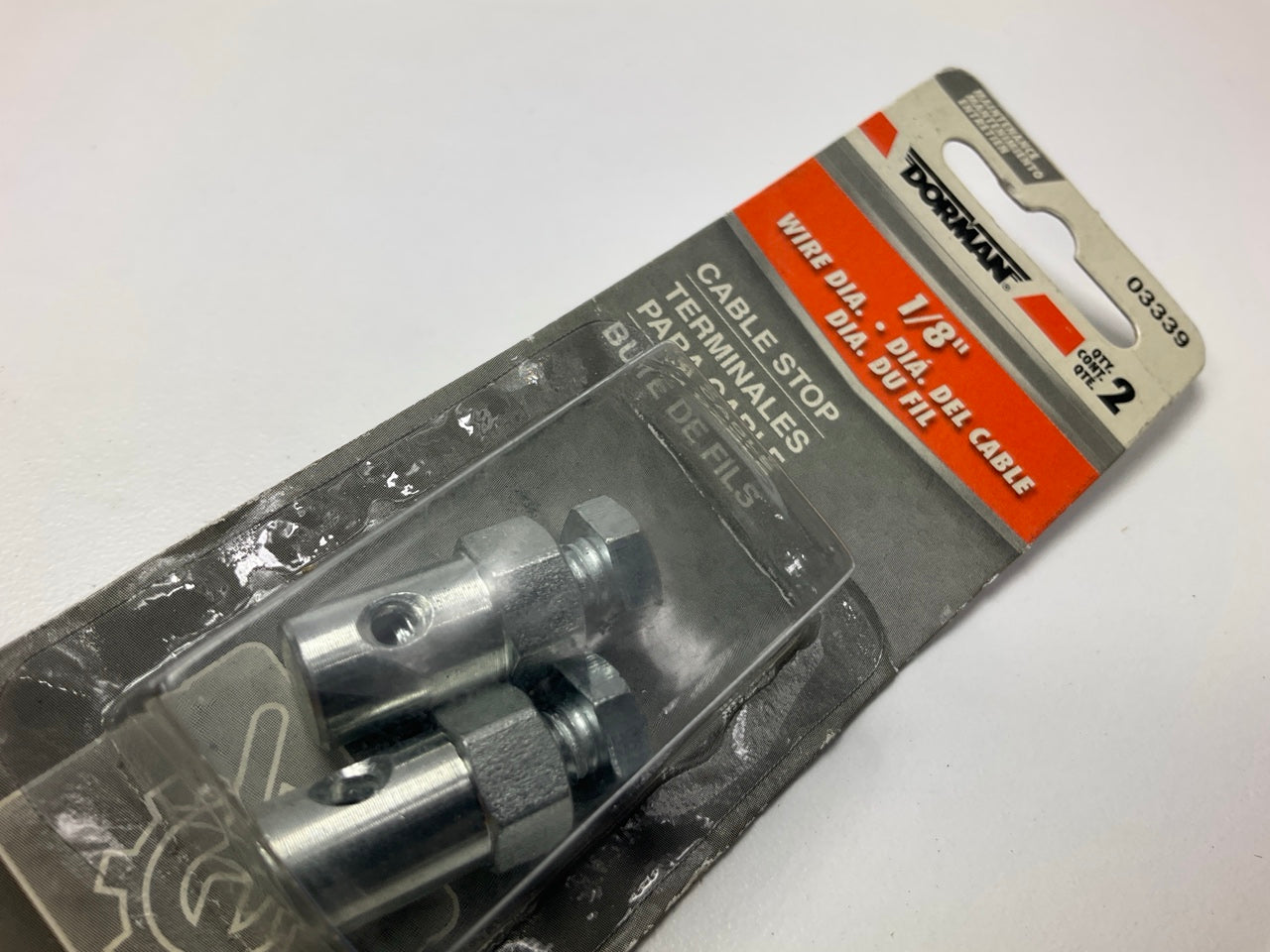 Dorman 03339 Cable Lock Wire Stop, Universal, For 1/8'' Dia. Wire - Pack Of 2