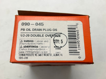 Dorman 090-045 Oil Drain Plug Piggyback, 1/2-20 Double Oversize, 5 / Pack