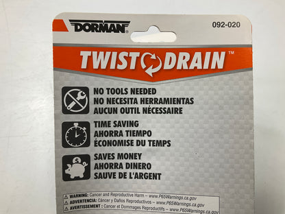 Dorman 092-020 EZ Twist Drain Plug - MISSING O RING