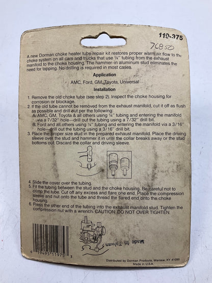 Dorman 119-375 Universal Carburetor Choke Tube Heater Repair / Replace Kit