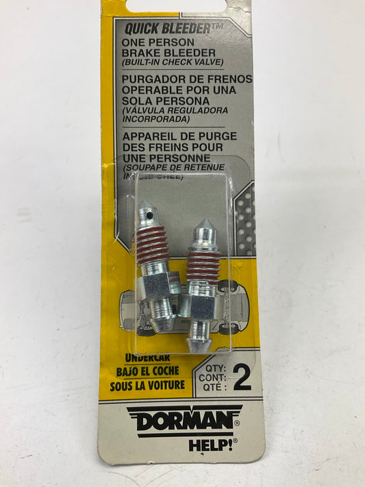 Dorman 12702 One Person Brake Bleeder Screws W/ Built-in Check Valve - Pack Of 2