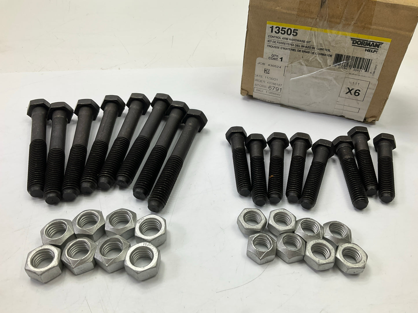 (8) Dorman 13505 Suspension Control Arm Bolt Kit