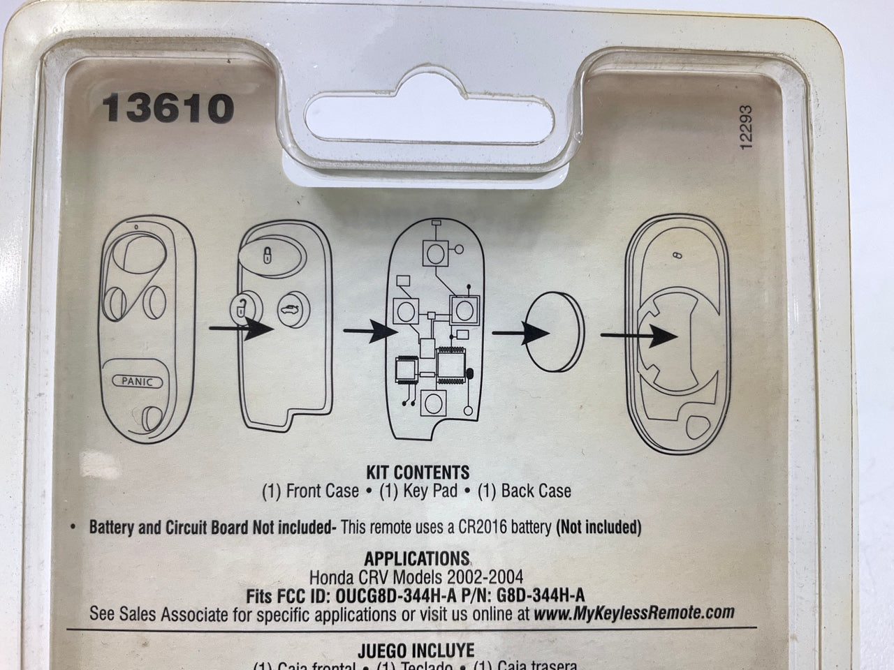 Dorman 13610 Keyless Entry Transmitter Cover For 2002-04 Honda CR-V - COVER ONLY