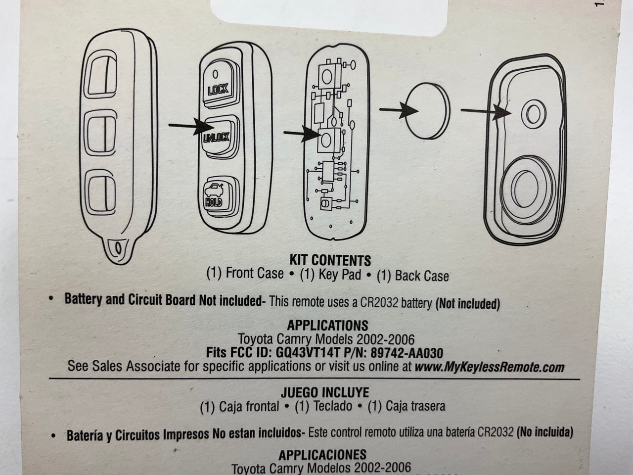 Dorman 13614 Keyless Entry Key Fob Remote - EMPTY Housing Only