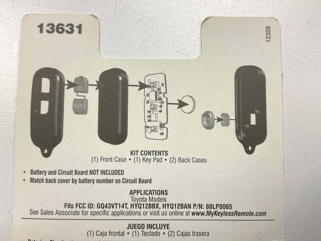 Dorman 13631 Keyless Entry Transmitter Cover, Black - COVER ONLY