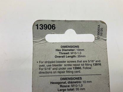 Dorman Help 13906 Brake Bleeder Screws,  10mm-1.0 X 33mm, Pack Of 2