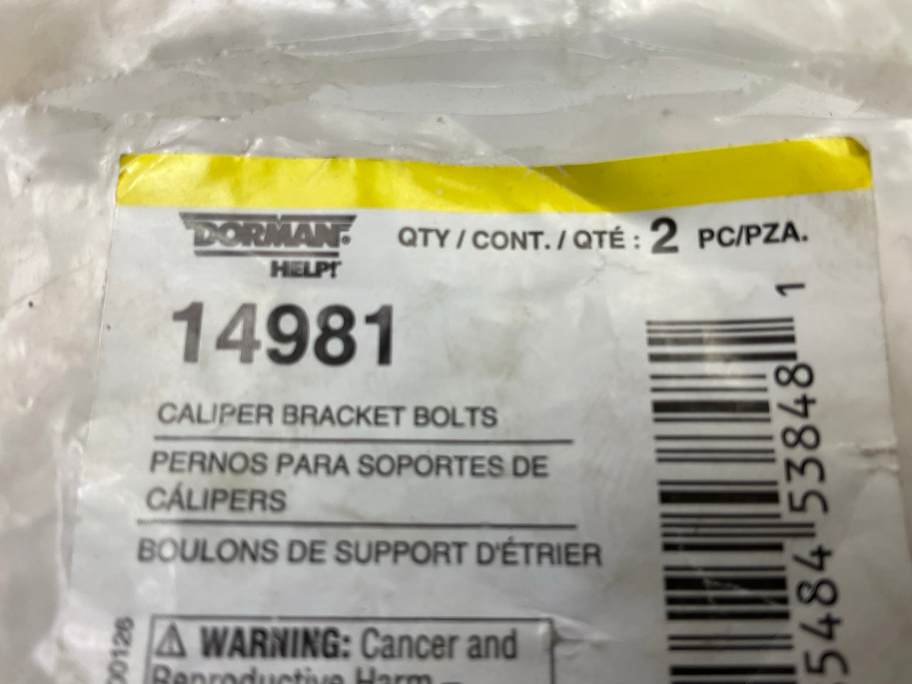 Dorman 14981 Disc Brake Caliper Bracket Mounting Bolts, Pair