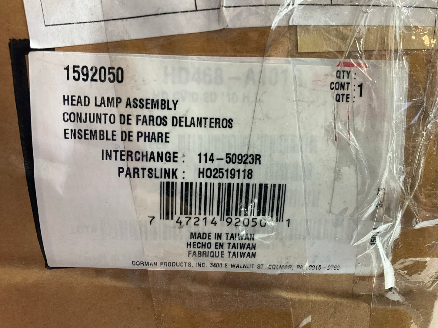 Dorman 1592050 Right Headlight Headlamp - 2009-2011 Honda Civic COUPE ONLY 2DOOR