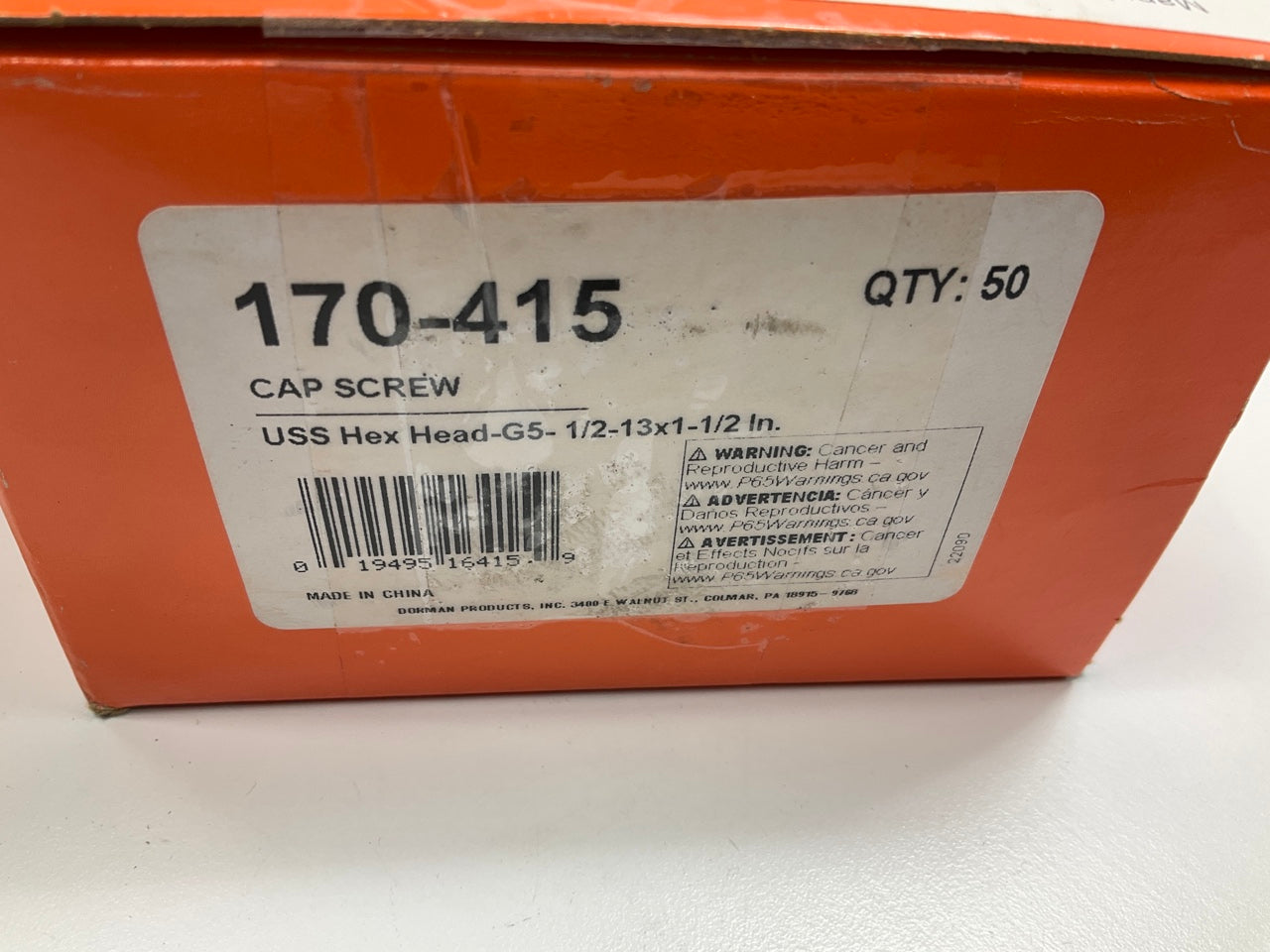 50 Pcs - Dorman 170-415 Multi-Purpose Cap Screw Bolts 1/2-13 X 1-1/2'', Grade 5