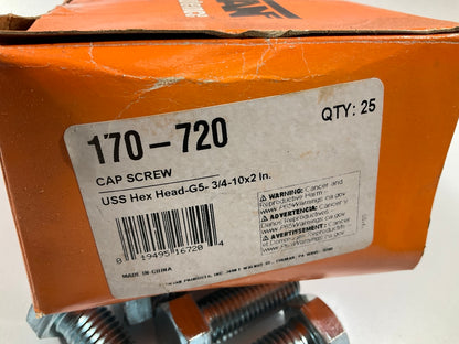 (25) Dorman 170-720 Cap Screw - Hex Head Bolts - Grade 5 - 3/4-10 X 2 In