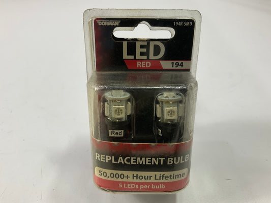Dorman 194R-SMD Instrument Panel LED Red Light Lamp Bulb 194 - Pack Of 2