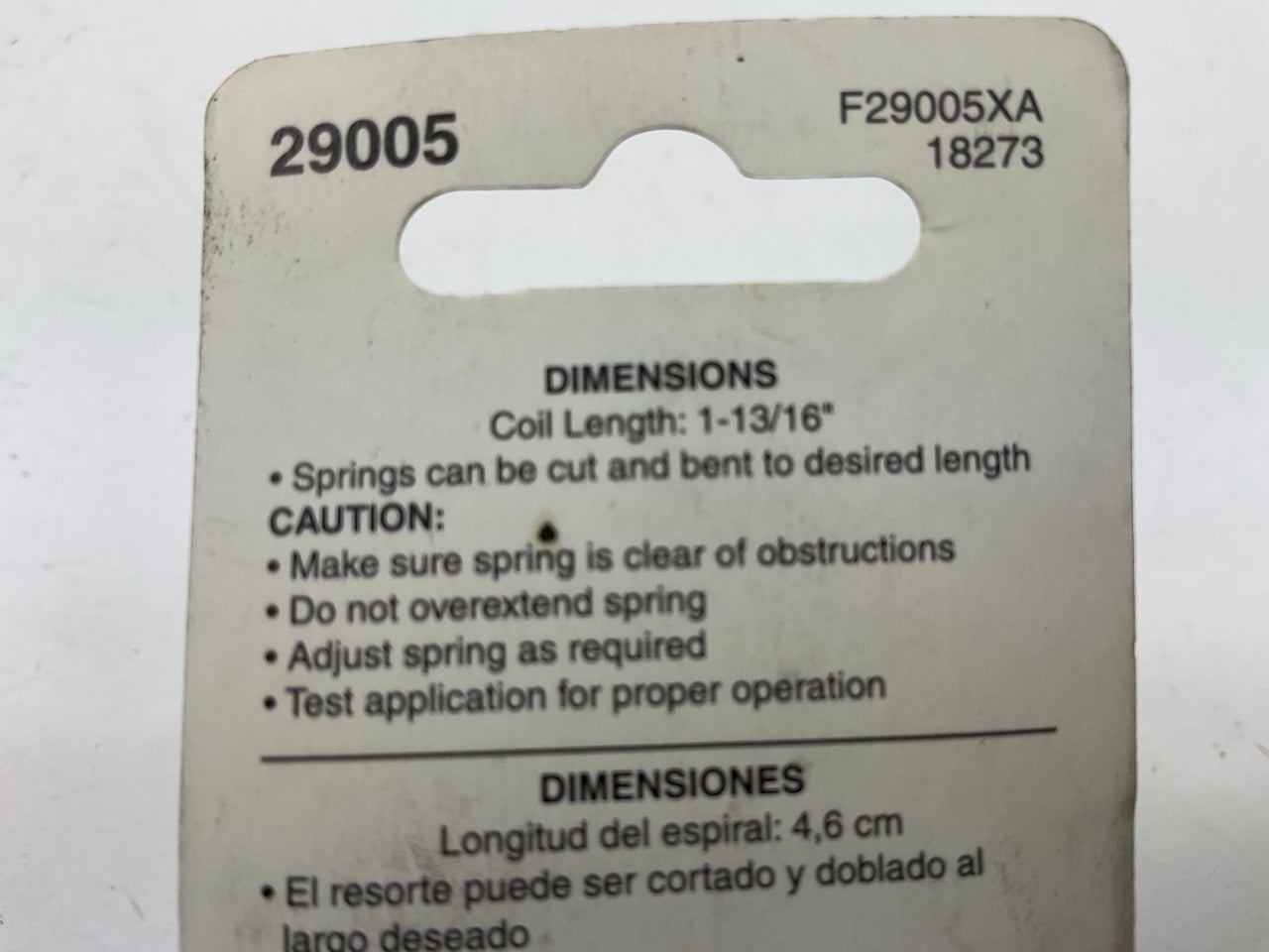 Dorman 29005 Throttle Return Extension Springs, 2/PACK, 1-13/16'' Long