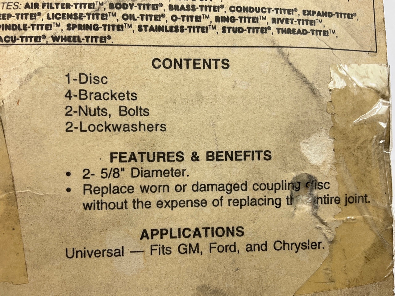 Dorman 31002 Steering Coupling Disc Kit, 2-5/8'', For Some Chrysler, GM, Ford