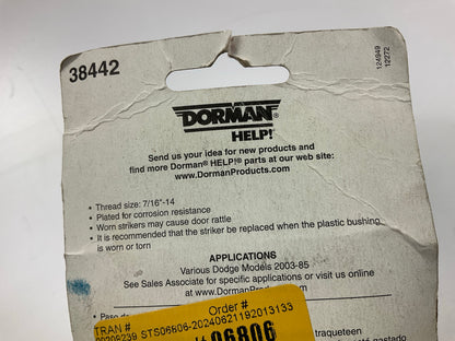 Dorman 38442 Door Lock Striker, Thread Size : 7/16''- 14