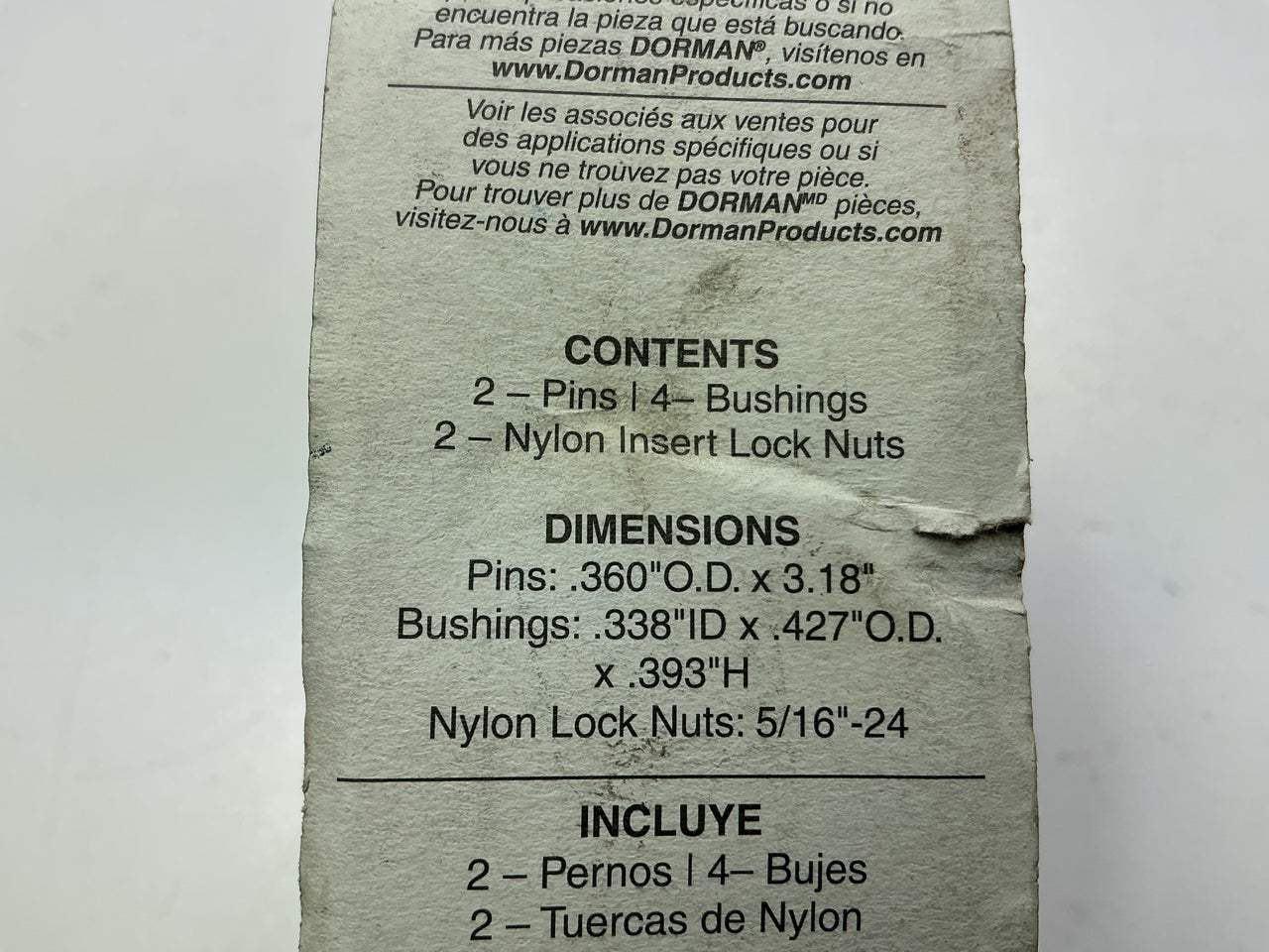 Dorman 38463 Door Hinge Pin And Bushing Kit