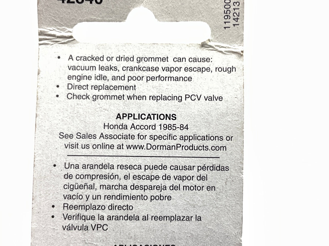 Dorman 42340 PCV Valve Grommet