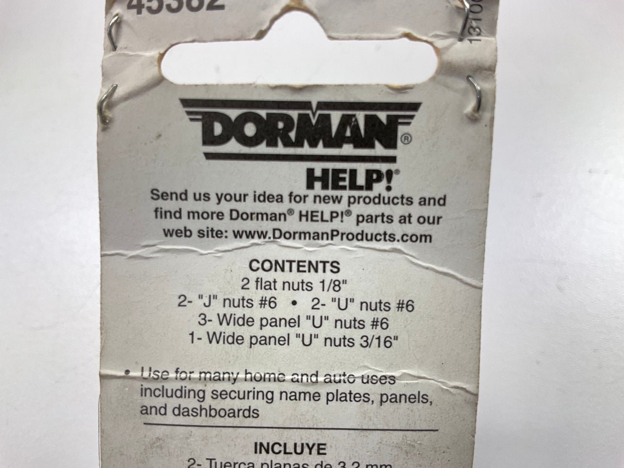 Dorman 45382 Clip Nut Assortment - Universal U Nuts, J Nuts And Flat Nuts