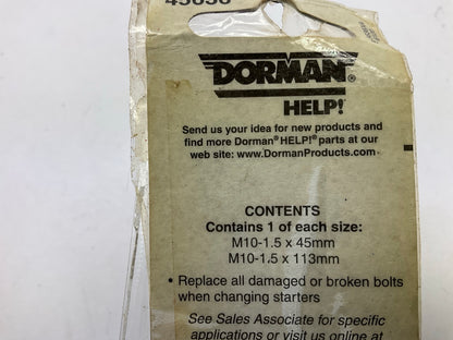Dorman 45636 Metric Starter Bolts For GM - 10mm  M10-1.5 X113mm & M10-1.5 X 45mm