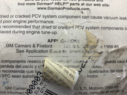 Dorman 47052 PCV Valve Elbow, 90 Degree - 1985-1988 Camaro Firebird V8