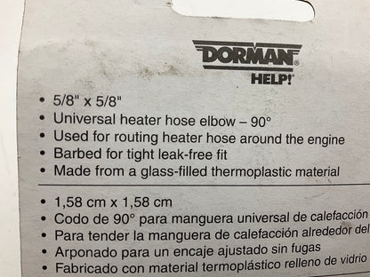 Dorman 47062 90 DEGREE Heater Hose Elbow Connector - 5/8'' X 5/8''
