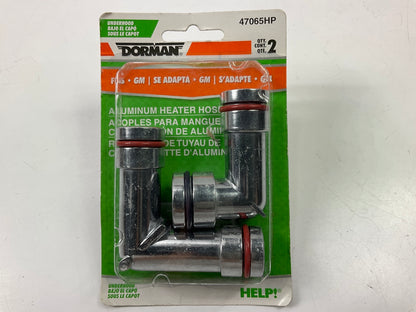 Dorman 47065HP Heater Hose Elbow Fittings - Aluminum - Pack Of 2