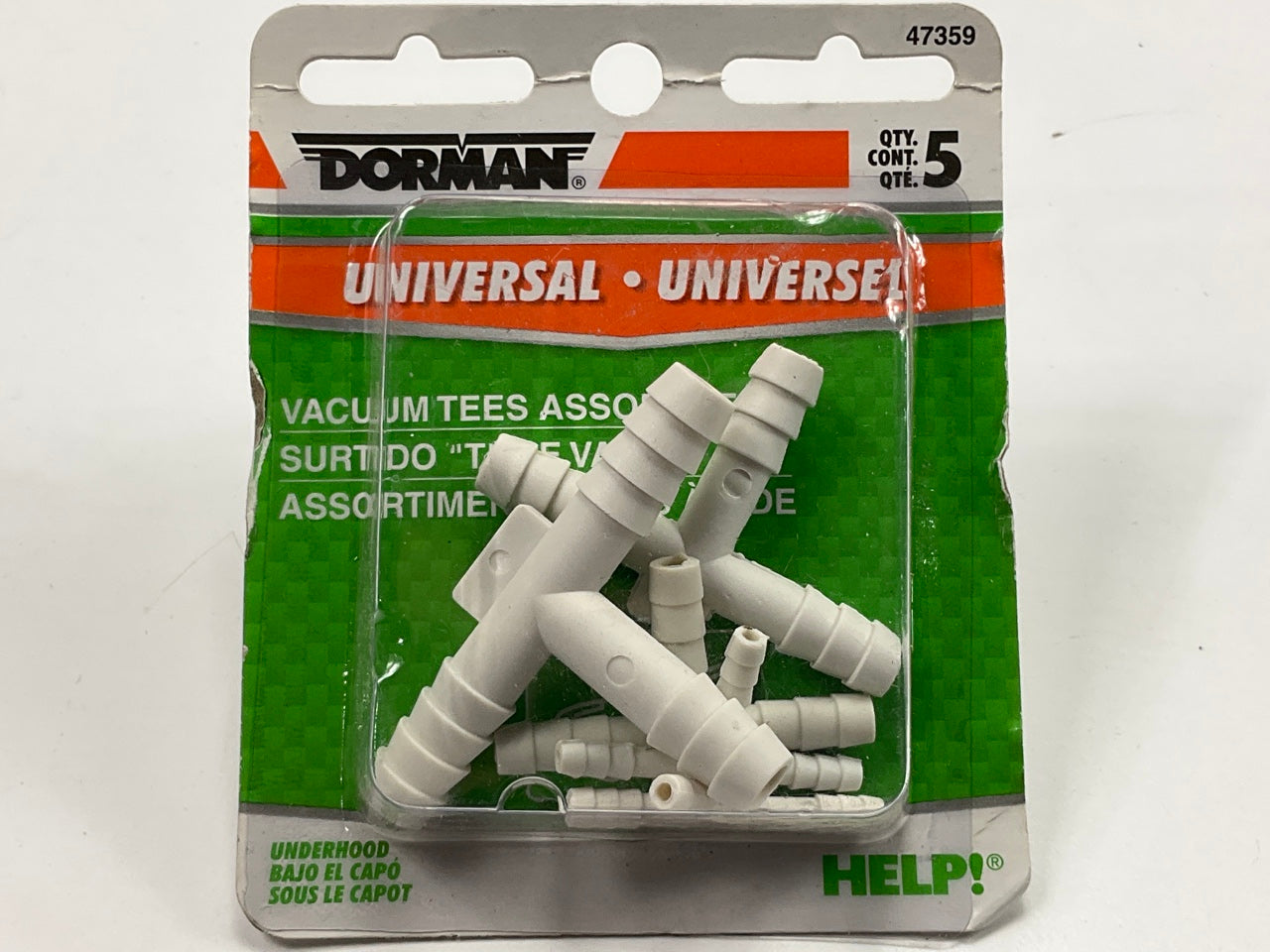 Dorman 47359 Vacuum Tee Assortment Pack 1/8, 3/16, 1/4, 5/16, 1/8 Y