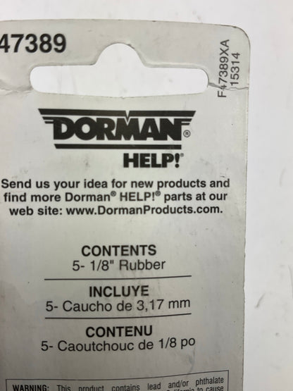 (5) Dorman 47389 Rubber Vacuum Caps 1/8''