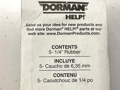5 PACK - Dorman 47393 1/4'' Rubber Black Vacuum Caps