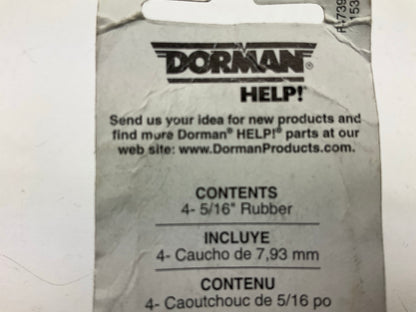 Dorman 47394  5/16'' Rubber Vacuum Caps - Pack Of 4