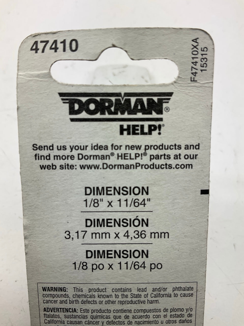 Dorman 47410 Vacuum Elbow Tube 1/8'' X 11/64'' - 90 Degree
